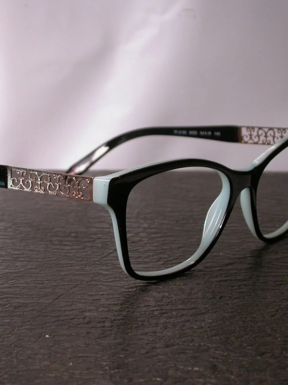 Authentic Tiffany Black and Gold Lattice Eyeglasses Frames Made in Italy